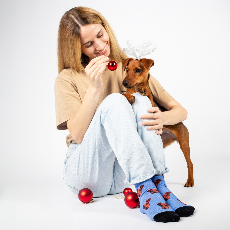 Personalisierte Socken mit einem Hunde Foto